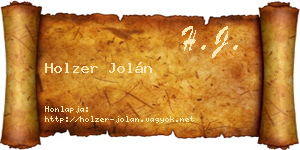 Holzer Jolán névjegykártya